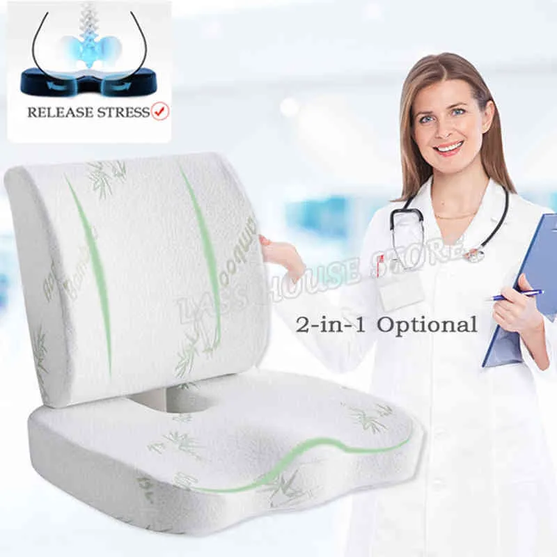 Orthopedics Hemorrhoids Seat Cushion Memory Foam Car Rebound Cushion Office  Chair Lumbar Support Pain Relief Breathable L220608 From Qiaomaidou09,  $15.76